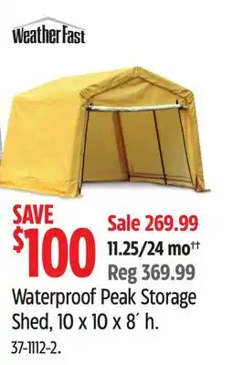 Canadian Tire Weather Fast Waterproof Peak Storage Shed offer
