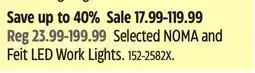 Canadian Tire Selected NOMA and Feit LED Work Lights offer