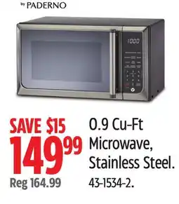 Canadian Tire PADERNO 0.9 Cu-Ft Microwave, Stainless Steel offer