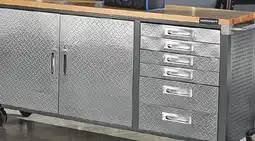 Canadian Tire MASTERCRAFT 72˝ Extra-Wide Rolling Cabinet with Butcher-Block Top offer