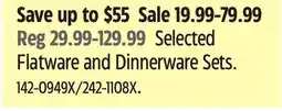 Canadian Tire Selected Flatware and Dinnerware Sets offer