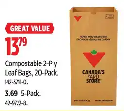Canadian Tire Canadian Tire Compostable 2-Ply Leaf Bags offer