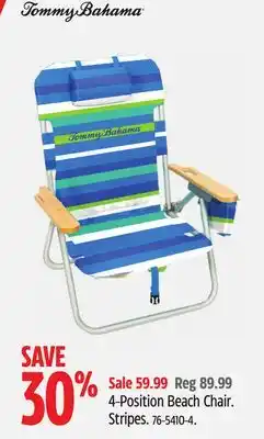 Canadian Tire Tommy Bahama 4-Position Beach Chair Stripes offer