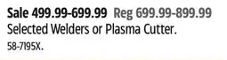 Canadian Tire Selected Welders or Plasma Cutter offer