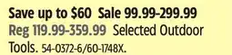 Canadian Tire Selected Outdoor Tools offer