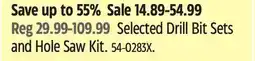 Canadian Tire Mastercraft Selected Drill Bit Sets and Hole Saw Kit offer