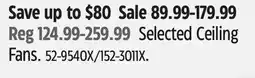 Canadian Tire Selected Ceiling Fans offer