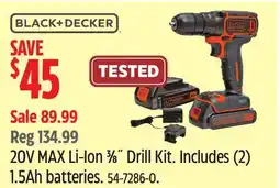 Canadian Tire BLACK+DECKER 20V MAX Li-Ion 3⁄8˝ Drill Kit offer