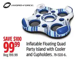 Canadian Tire Inflatable Floating Quad Party Island with Cooler and Cupholders offer