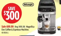 Canadian Tire DeLonghi Magnifica Evo Coffee & Espresso Machine offer