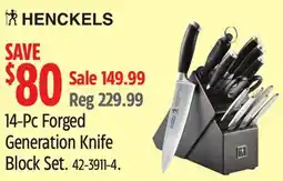 Canadian Tire HENCKELS 14-Pc Forged Generation Knife Block Set offer