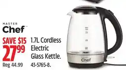 Canadian Tire Master Chef 1.7L Cordless Electric Glass Kettle offer