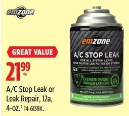 Canadian Tire Emzone A/C Stop Leak or Leak Repair offer