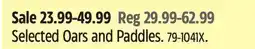Canadian Tire Selected Oars and Paddles offer