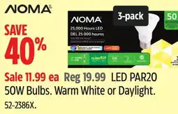 Canadian Tire NOMA LED PAR20 50W Bulbs offer