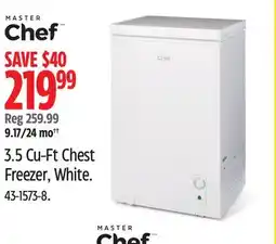 Canadian Tire Master Chef 3.5 Cu-Ft Chest Freezer, White offer