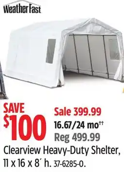Canadian Tire Weather Fast Clearview Heavy-Duty Shelter offer