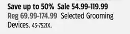 Canadian Tire Selected Grooming Devices offer