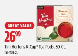 Canadian Tire Tim Hortons K-Cup Tea Pods, 30-Ct offer