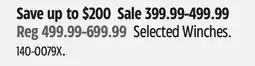 Canadian Tire Selected Winches offer