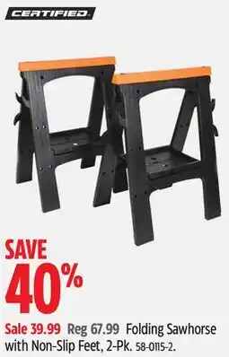 Canadian Tire CERTIFIED Folding Sawhorse with Non-Slip Feet, 2-Pk offer