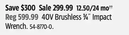 Canadian Tire 40V Brushless ³⁄₄ Impact Wrench offer