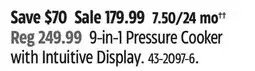 Canadian Tire NINJA 9-in-1 Pressure Cooker with Intuitive Display offer