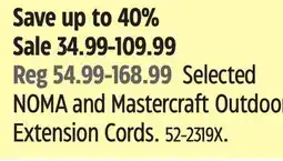 Canadian Tire Selected NOMA and Mastercraft Outdoor Extension Cords offer