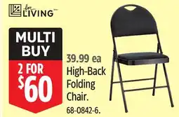 Canadian Tire For Living High-Back Folding Chair offer