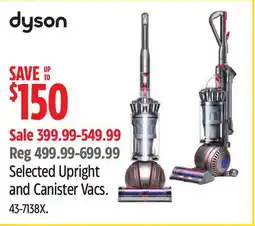 Canadian Tire Selected Upright and Canister Vacs offer