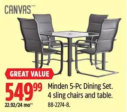 Canadian Tire CANVAS Minden 5-Pc Dining Set offer