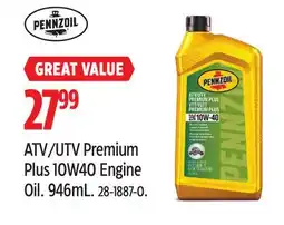 Canadian Tire ATV/UTV Premium Plus 10W40 Engine Oil offer