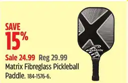 Canadian Tire Matrix Fibreglass Pickleball Paddle offer