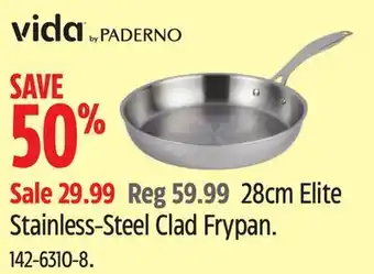Canadian Tire Vida by PADERNO 28cm Elite Stainless-Steel Clad Frypan offer