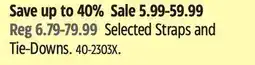 Canadian Tire Selected Straps and Tie-Downs offer