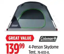 Canadian Tire 4-Person Skydome Tent offer