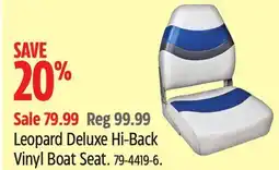 Canadian Tire Leopard Deluxe Hi-Back Vinyl Boat Seat offer