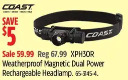 Canadian Tire COAST Weatherproof Magnetic Dual Power Rechargeable Headlamp offer