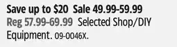 Canadian Tire Selected Shop/DIY Equipment offer