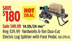 Canadian Tire Yardworks 6-Ton Duo-Cut Electric Log Splitter with Foot Pedal offer