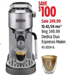 Canadian Tire DeLonghi Dedica Duo Espresso Maker offer