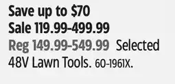 Canadian Tire 48V Lawn Tools offer