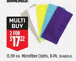 Canadian Tire SIMONIZ Microfibre Cloths, 8-Pk offer