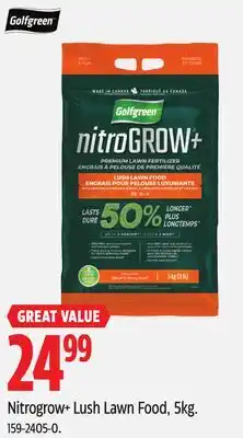 Canadian Tire Golfgreen Nitrogrow+ Lush Lawn Food, 5kg offer