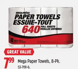 Canadian Tire Mega Paper Towels, 8-Pk offer