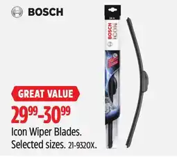 Canadian Tire BOSCH Icon Wiper Blades offer