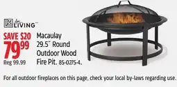 Canadian Tire For Living Macaulay 29.5 Round Outdoor Wood Fire Pit offer