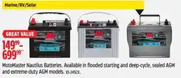 Canadian Tire MotoMaster Nautilus Batteries offer