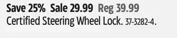 Canadian Tire Certified Steering Wheel Lock offer