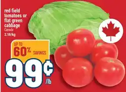 Marché Adonis red field tomatoes or flat green cabbage offer